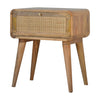 Harlow Bedside Table, Natural Woven Rattan - Broxle