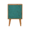 Load image into Gallery viewer, Nova Scotia Bedside Table, Hand-Carved Cube Oak &amp; Teal - Broxle