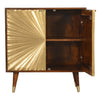 Malani Cabinet, Solid Chestnut & Gold Brass Inlay