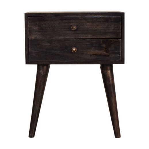 Broxle Ash Black Modern Solid Wood Bedside Table From Broxle