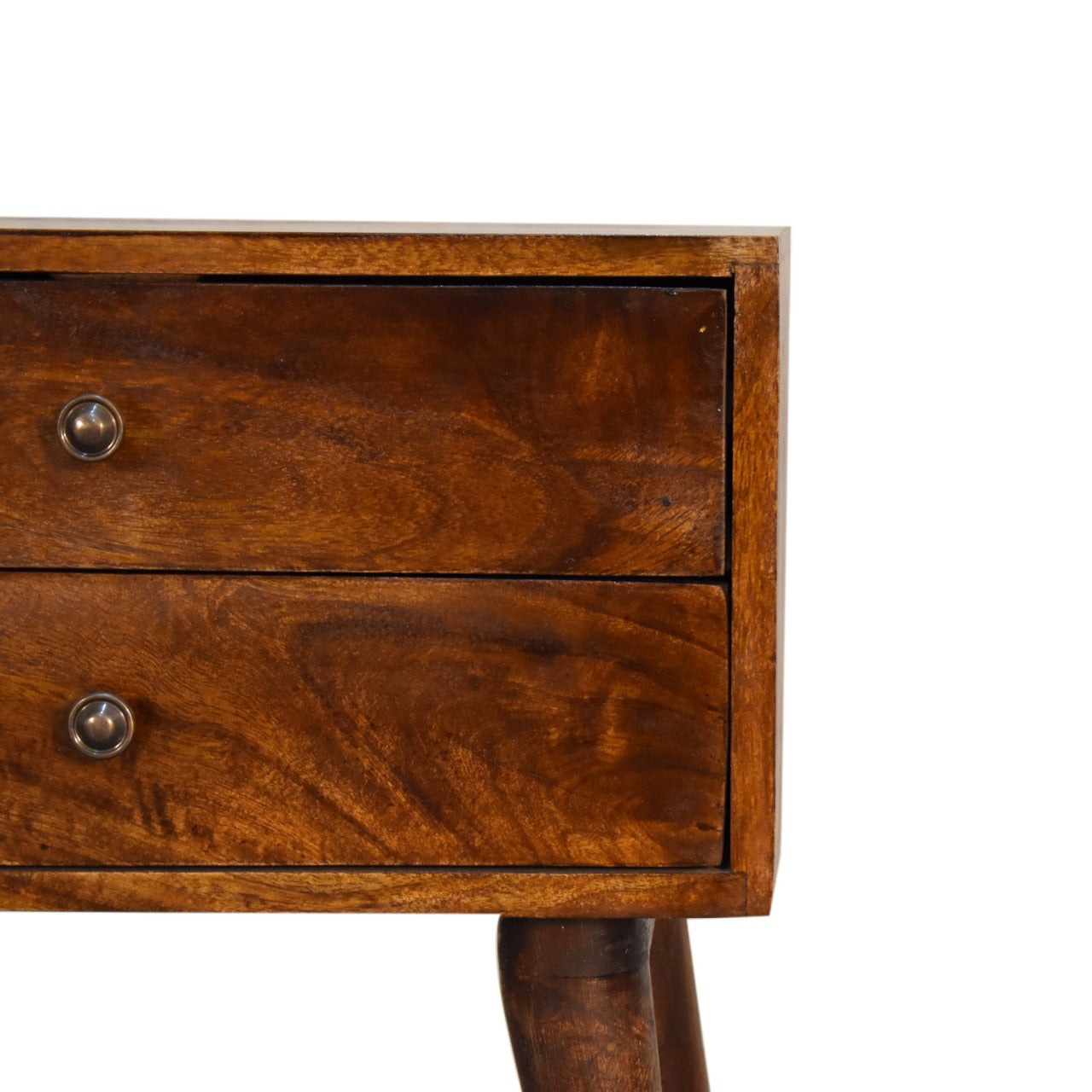 Aldine Bedside Table, Modern Solid Chestnut - Broxle