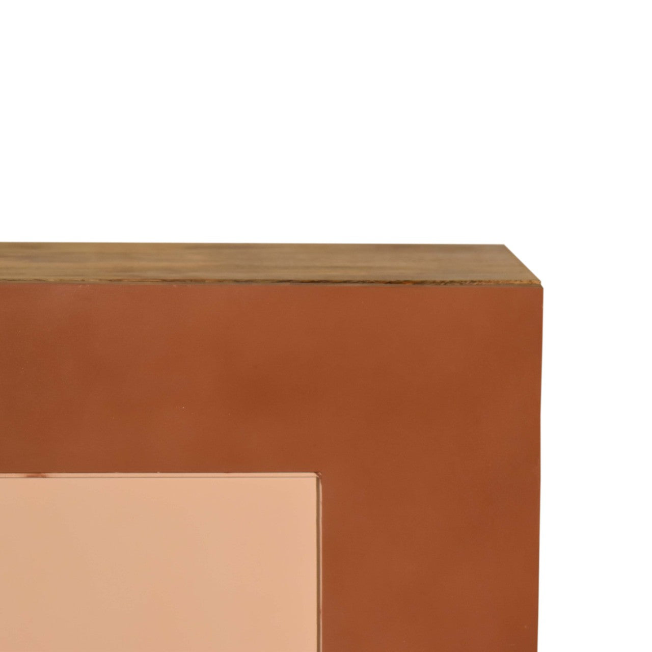 Montcalm Bedside Table, Mango Wood & 3 Shades Brown Painted - Broxle