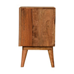 Montcalm Bedside Table, Mango Wood & 3 Shades Brown Painted - Broxle