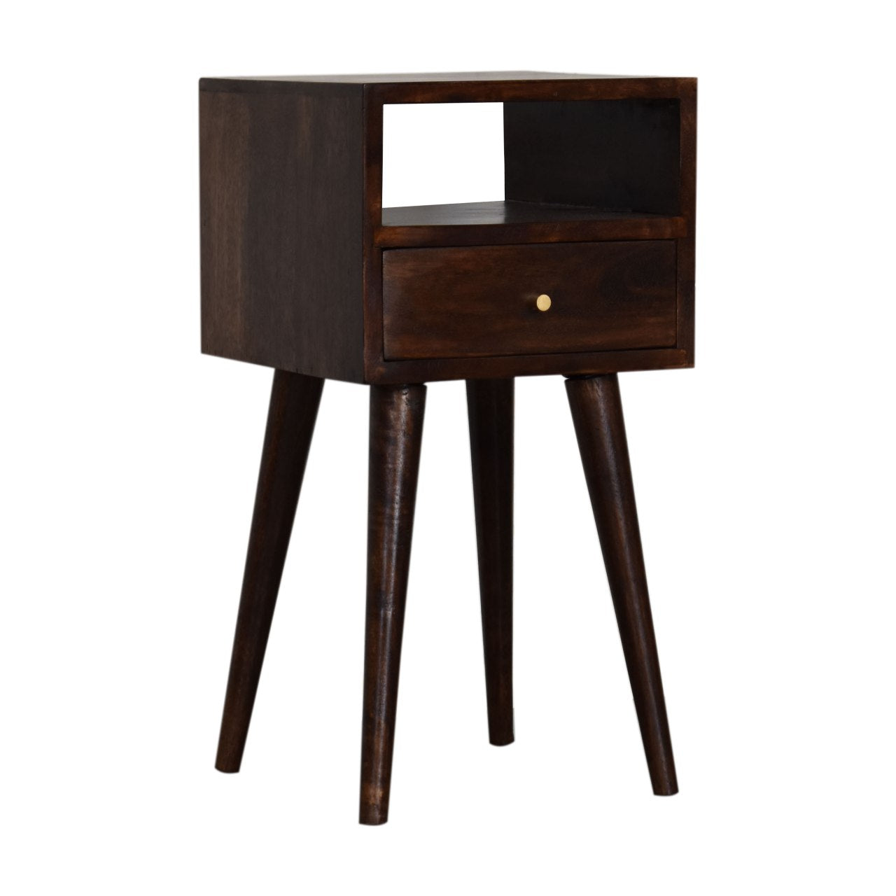 Camryn Bedside Table, Timeless Petite Solid Walnut - Broxle