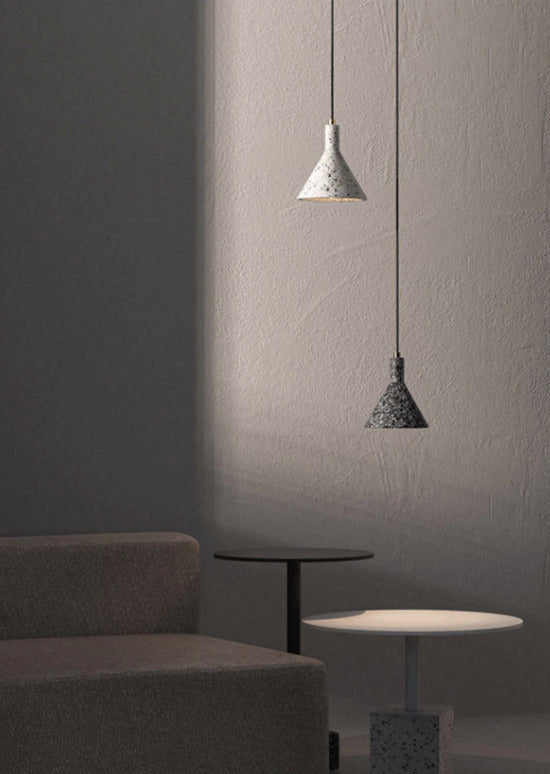 Terrazo -  Industrial Art Deco Stone Pendant Light - Broxle