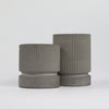Teneo Pillar Concrete Tea Light Set - Grey - Broxle