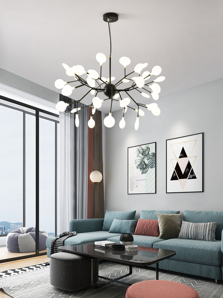 Robinia Leaf - Modern Glass Chandelier - Broxle