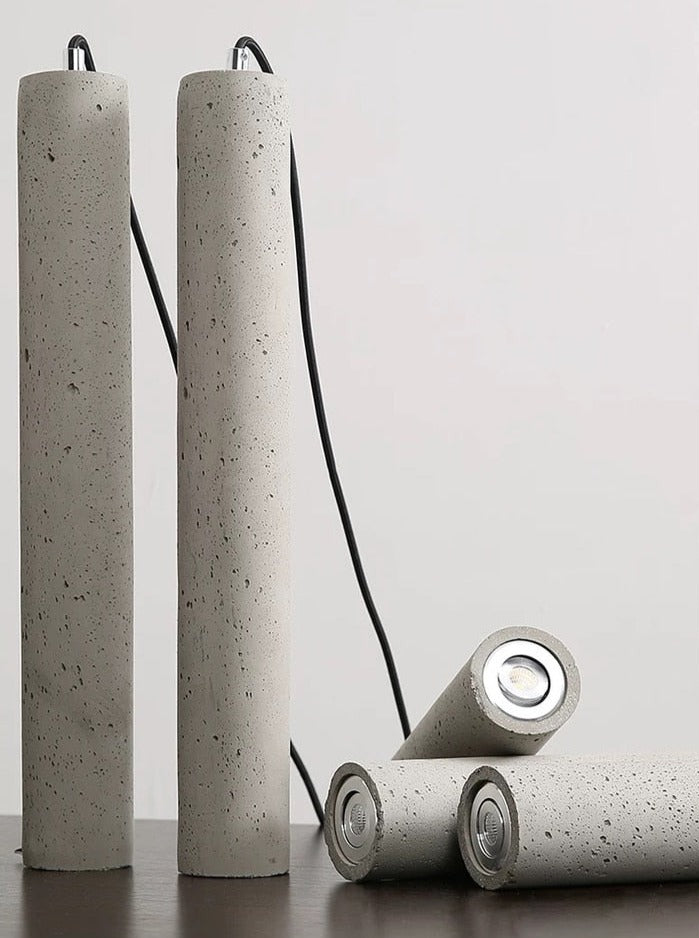 Solon - Engraved Retro Hanging Cement Pendant Light - Broxle