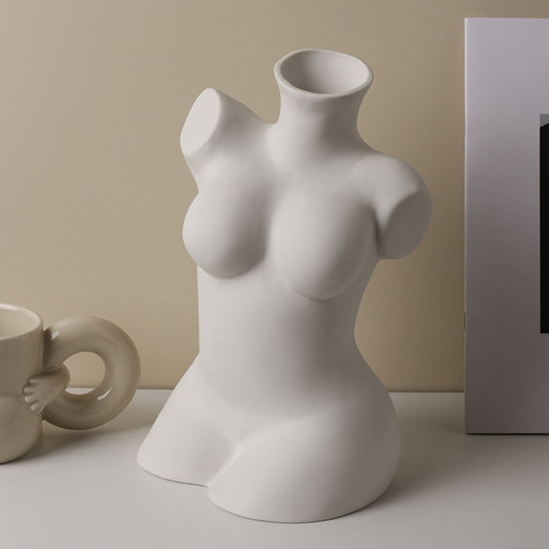 Eros Sculptured Ceramic Abstract Body Vase - Broxle