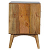 Load image into Gallery viewer, Brooklyn Bedside Table, Oak &amp; Brass Metal Slot - Broxle
