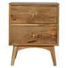 Load image into Gallery viewer, Brooklyn Bedside Table, Oak &amp; Brass Metal Slot - Broxle