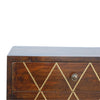 Arne Bedside Table, Chestnut & Geometric Brass Inlay - Broxle