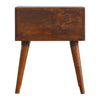 Arne Bedside Table, Chestnut & Geometric Brass Inlay - Broxle