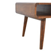 Apsel Coffee Table, Curved Chestnut - Broxle