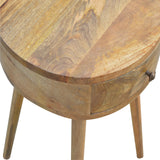 Myra Bedside Table, Circular Mango Wood - Broxle