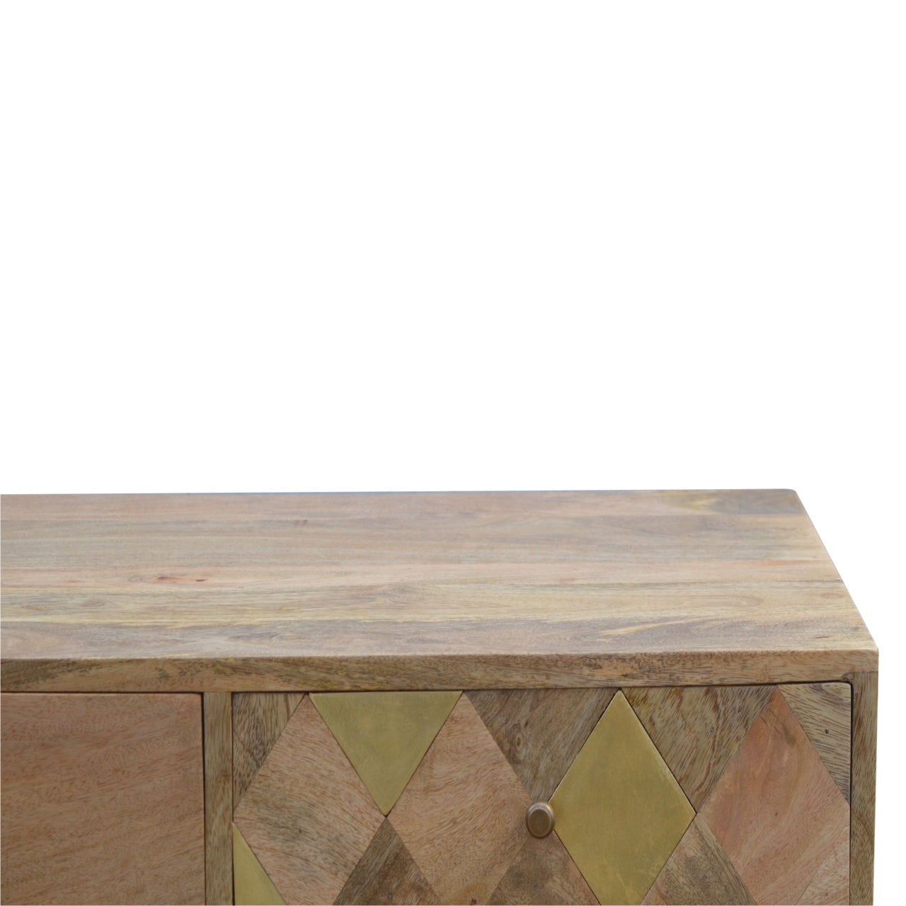 Colette Coffee Table, Oak & Brass Inlay - Broxle