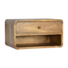 Apsel Wall Mounted Bedside Table, Curved Oak - Broxle