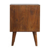 Load image into Gallery viewer, Kenzo Bedside Table, Chestnut &amp; Carved Cube - Broxle