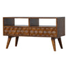 Load image into Gallery viewer, Kenzo TV Unit, Carved Cube Chestnut - Broxle