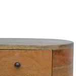 Parker Bedside Table, Rounded Oak Mango Wood - Broxle