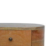 Parker Bedside Table, Rounded Oak Mango Wood - Broxle