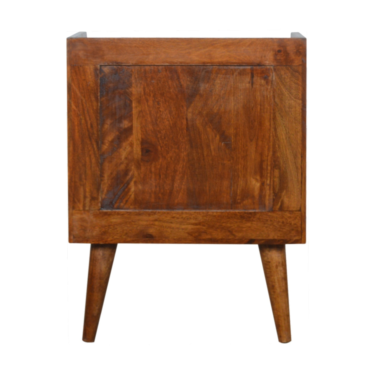 Adeline Bedside Table, Chestnut Abstract & Gold Inlay - Broxle